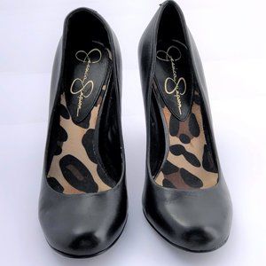 Black Jessica Simpson leather heels Size 6